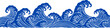 © Ninja in Pajamas - set of japanese wave element. asian border isolated on a white background.