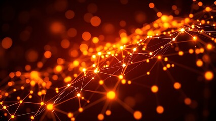An abstract network of glowing nodes and connections, creating a futuristic visual effect.