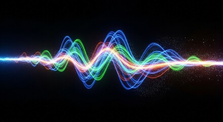 Wall Mural - Cosmic Waveform: Energy Flow Through Space - Abstract depiction of energy, movement, connection, light, and flow.