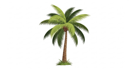 Illustration of a palm tree with green leaves, perfect for tropical or vacation themes