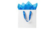 © Natalia - Isolated gift bag with blue tissue paper, shopping bag, present bag, celebration concept