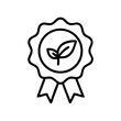 © techVideo - Eco friendly product certification badge vector icon design for sustainable business and environment 100