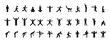 © Ezra - Collection of 36 stickman poses and gestures. Human silhouette in different actions such as running, jumping, yoga, sitting, stretching, exercising, dancing, and standing. Vector lifestyle posture ico