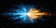 © Ilja - Vibrant Digital Explosion Blue Meets Orange Energy Particles on a Cosmic Black Starry Background