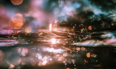 Wall Mural - Abstract, vibrant, light trails, bokeh