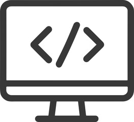 Computer programming or coding screen icon