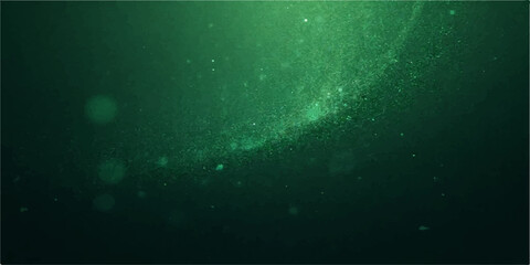 Wall Mural - Abstract green and light background with floating particles and glowing textured design