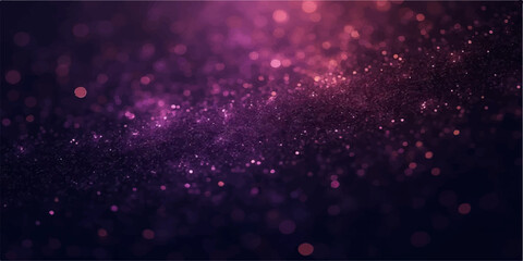 Wall Mural - An abstract vector illustration of shiny pink and purple particles glowing in a starry blue night sky