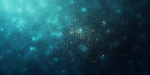 Wall Mural - Abstract cosmic background with glowing stardust particles in a dark blue nebula