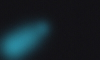 Wall Mural - A blurry teal light shines against a dark background creating a soft and mysterious atmosphere effect