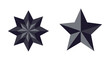 © Jesmin - Two dark gray stars with differing points are clearly displayed