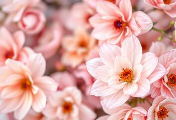 Wall Mural - Soft, blurred watercolor floral blooms in pastel hues, creating a dreamy, ethereal background,  creative,  colorful