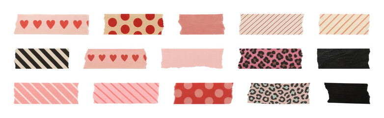 Wall Mural - PNG Colorful decorative tape collection, element set on transparent background