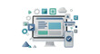 © Miss Y - Modern 3D Illustration of Web and App Development.