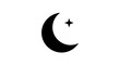 © Win - Crescent moon and star celestial night sky.