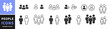 © Vlad - People, human, person thin line icon set. Editable stroke. Containing participants, group, team, organization, community, population, audience, member. Line and glyph user avatar. Vector illustration