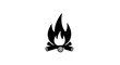 © Win - Simple black campfire icon with burning logs illustration.
