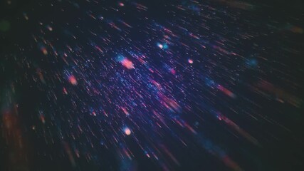 Wall Mural - Meteor Trail Of Light Particles Background/ Animation of an abstract background with colorful lights trail méteor flying in space
