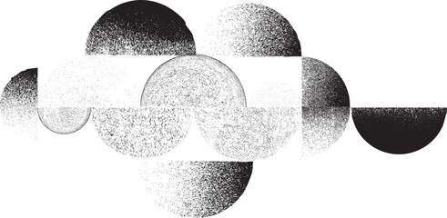 Wall Mural - sprayed black half circles composition .graffiti art design . noise textured semi circles . spray ef