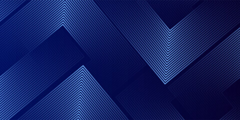 Wall Mural - Dark blue background with hexagon geometric lines pattern. Abstract shiny hexagon lines. Futuristic technology concept