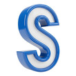 © NeoDesign Hub - A glossy blue letter s with a white outline, isolated on transparent background