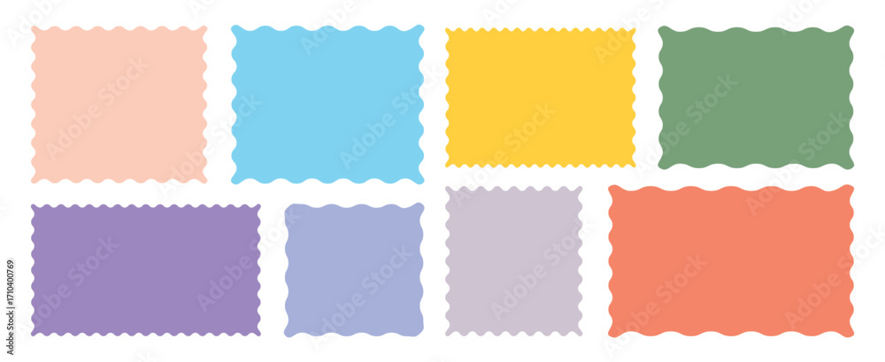 Rectangle shape frame with zigzag edge. Set of Zigzag and colorful ...