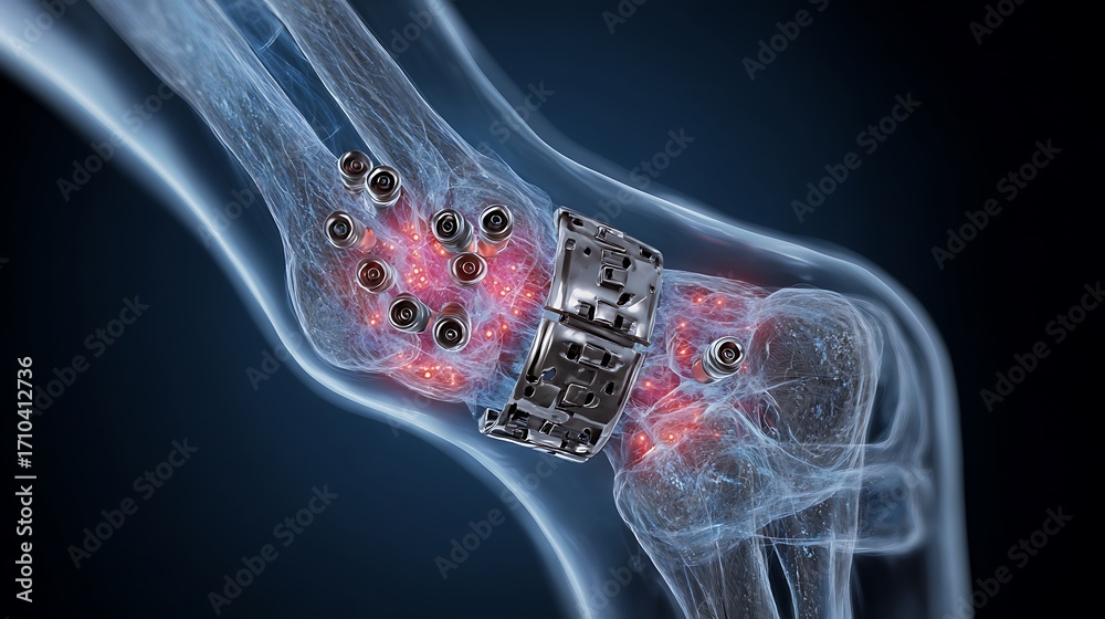 Bone fracture fixation surgery implant medical illustration orthopedic ...