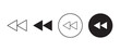 © CreatetiveDesignX - Rewind icon set. isolated on white background for media player interface.