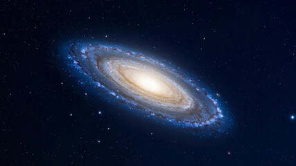 Wall Mural - Magnificent spiral galaxy shining bright in the dark vastness of space with countless stars and cosmic dust formations, outer universe, astronomy