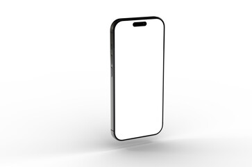High-quality image of a modern smartphone with a blank screen, perfect for app presentations or website designs.