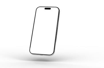 High-quality image of a modern smartphone with a blank screen, perfect for app presentations or website mockups. Download now!