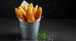 © Siraj - Crispy Fried Chicken Tenders and Fries in a Metal Bucket
