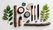© Arrayyan - Natural makeup products arranged with greenery and wood