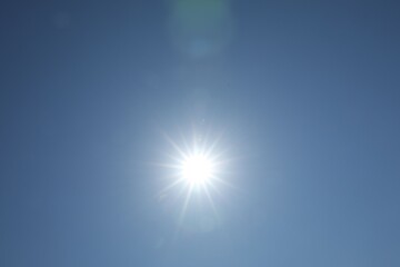 Wall Mural - beautiful blue sky on sunny day, bottom view