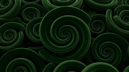 Dark Green Spirals Repeating Pattern Abstract Background