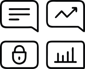Business card svg icon set 