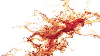 Wall Mural - Watercolor Splatter Slow Motion Background/ Animation of a watercolor juice splattering explosion background with depth of field and chromatic aberration effects