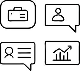 Business card svg icon set 