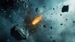 © pala - Cosmic Collision: Asteroid Impact and Debris Field