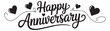 © md - Happy Anniversary lettering with large and small hearts
