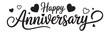 © md - Happy Anniversary lettering with hearts and flourishes