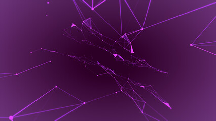 Wall Mural - Network connection structure. Big data. Connecting points and lines. Abstract plexus background.