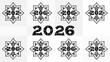 © Waqas - Future year visions black and white design element for 2026 calendar or event poster