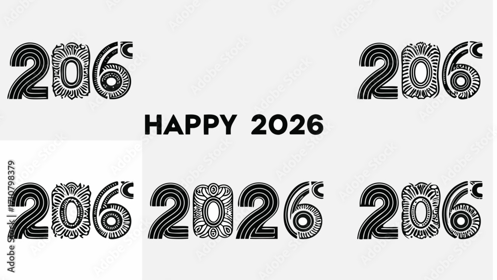 Celebrate the new year 2026 with these creative lettering designs for ...