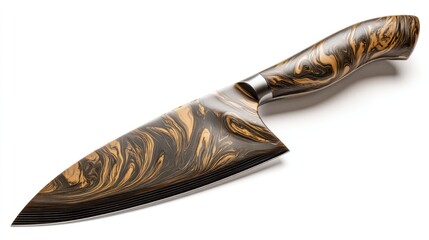Chef knife with marbled handle