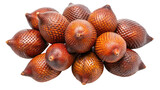 A cluster of ripe salak fruits with their distinctive scaly brown skin isolated on transparent background