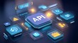 © Tanvir - api application programming interface software integration vector illustration.