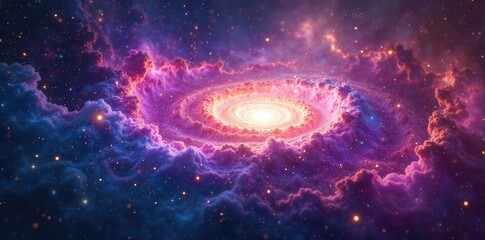 Wall Mural - Swirling nebulae in vibrant hues, cosmic dust and gas forming ethereal patterns across the vast expanse of space A mesmerizing display of celestial beauty , otherworldly, dark, energy
