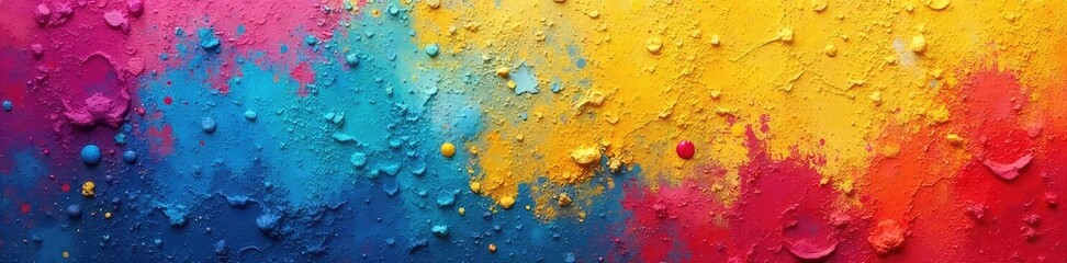 Wall Mural - Vibrant, textured wall with a bold, artistic paint design Perfect for backgrounds, home decor, and artistic projects Shows off a spectrum of colors and unique brushstrokes , colorful design, art