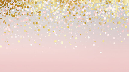 Elegant gold and pink bokeh glitter background with sparkling particles